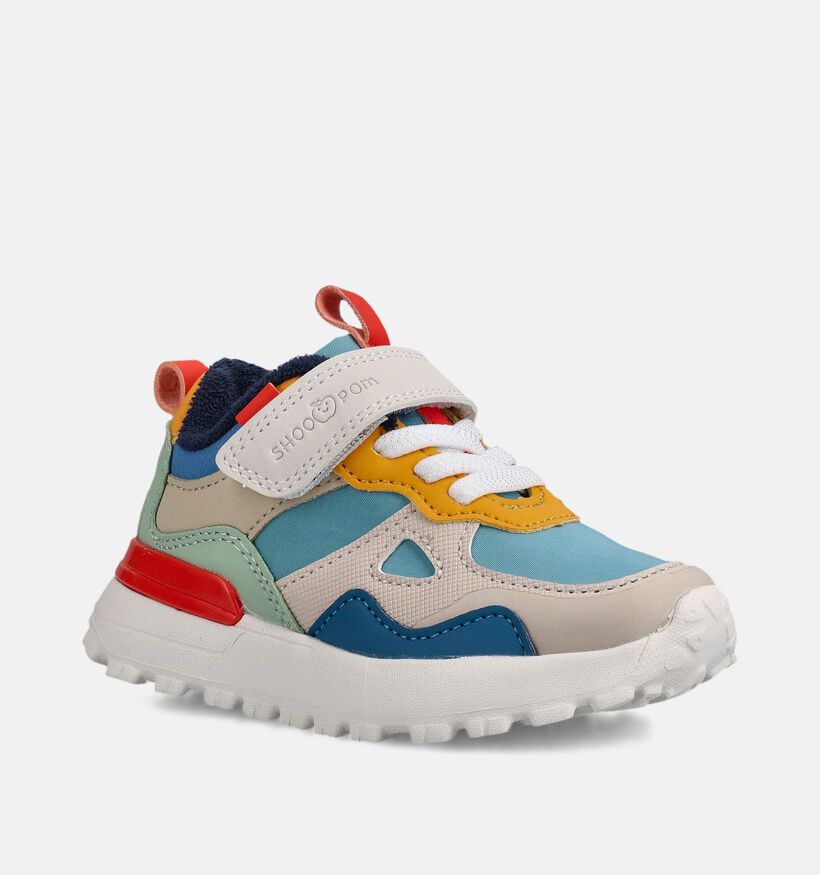 Shoo Pom Joggy Scratch Blauwe/Colorblock Sneakers voor meisjes (370970) - geschikt voor steunzolen