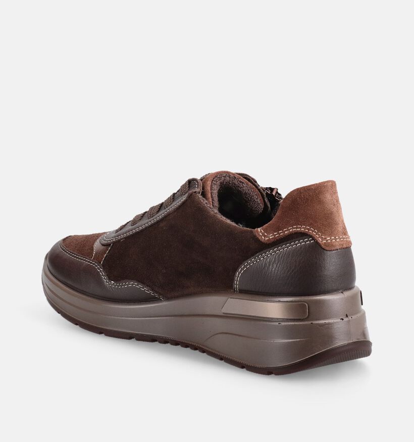 Ara Garda Donkerbruine Schoenen met Veter en Rits voor dames (379996) - geschikt voor steunzolen