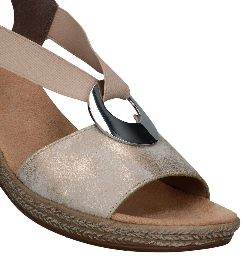 Rieker Sandales compensées en Noir pour femmes (339075)