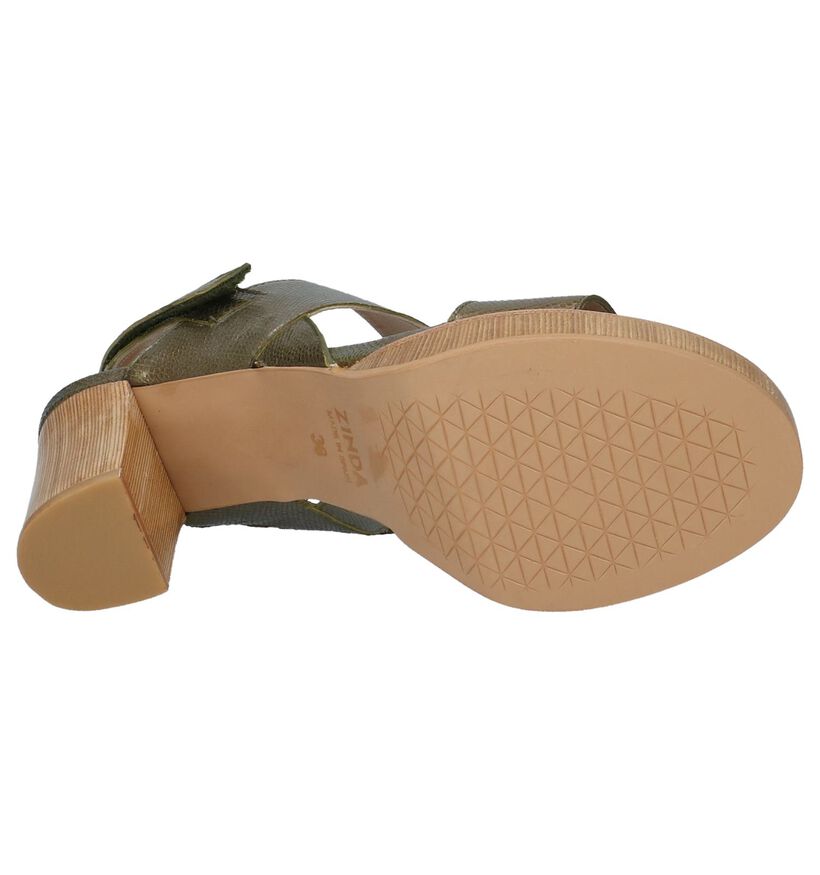 Kaki Sandalen met Hoge Hak Zinda, , pdp