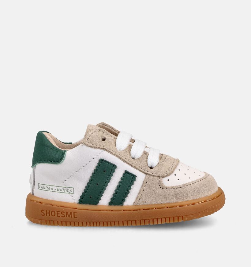 Shoesme Witte/Groene Babysneakers voor meisjes, jongens (372290) - geschikt voor steunzolen