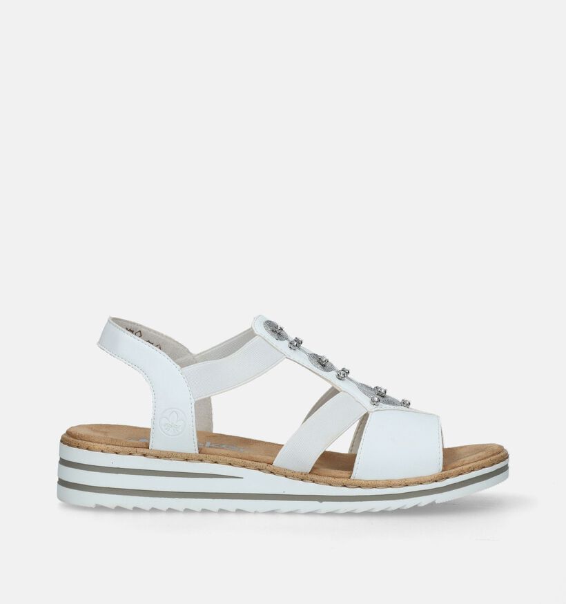 Rieker Witte Sandalen met sleehak voor dames (339057)