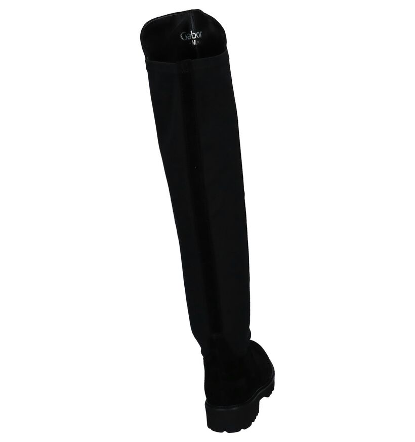 Gabor Best Fitting Zwarte Overknee Laarzen in daim (231228)