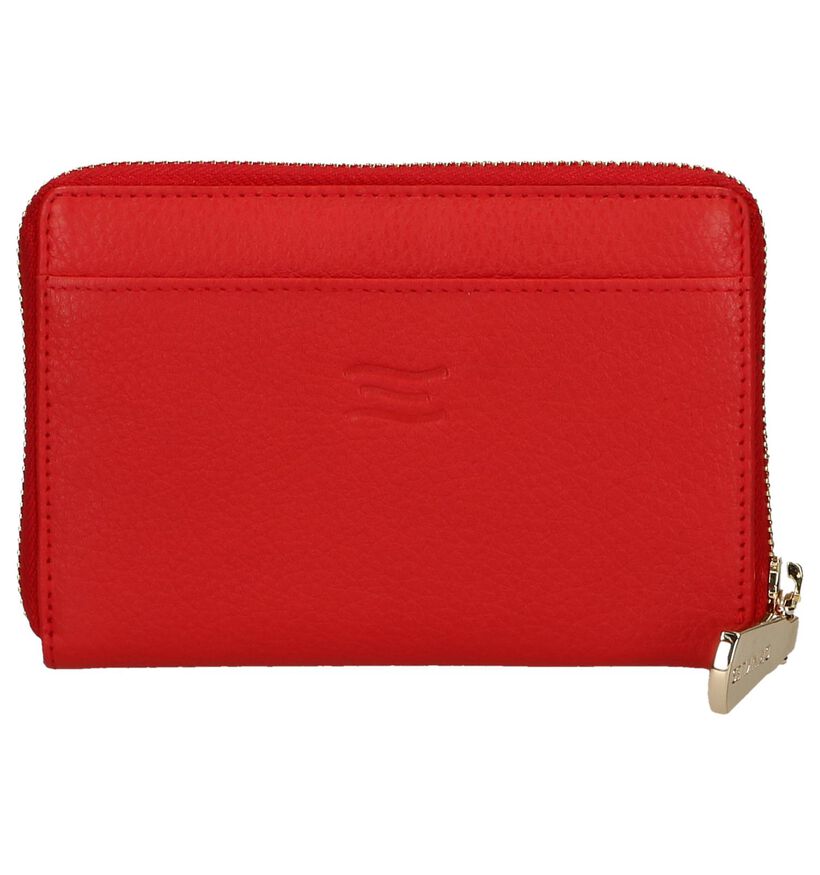 Crinkles Porte- monnaie zippé en Rouge en cuir (250615)