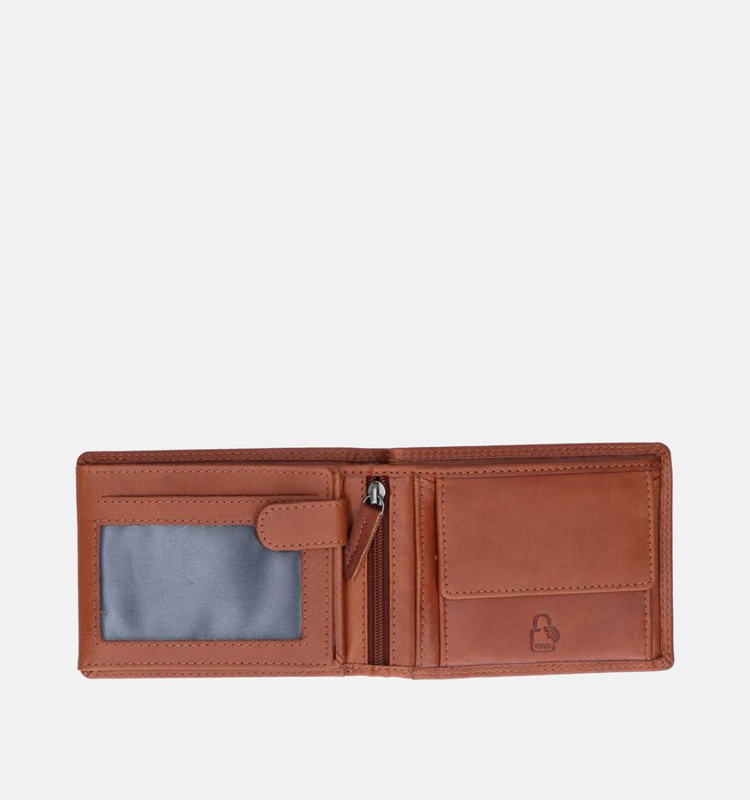 Euro-Leather Porte-monnaie en Cognac pour hommes (381376)