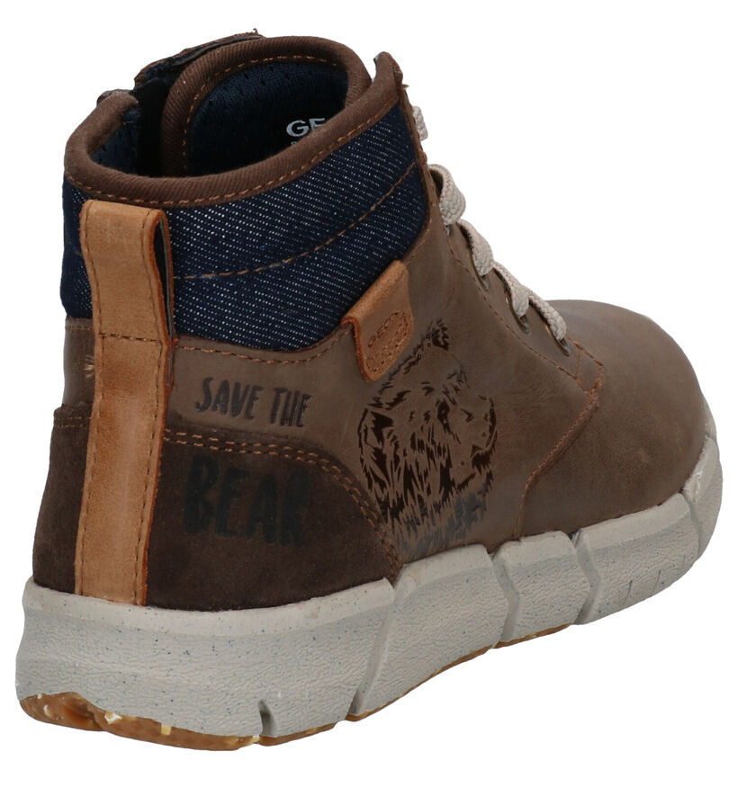 Geo Flexyper Bruine Bottines in leer (294082)