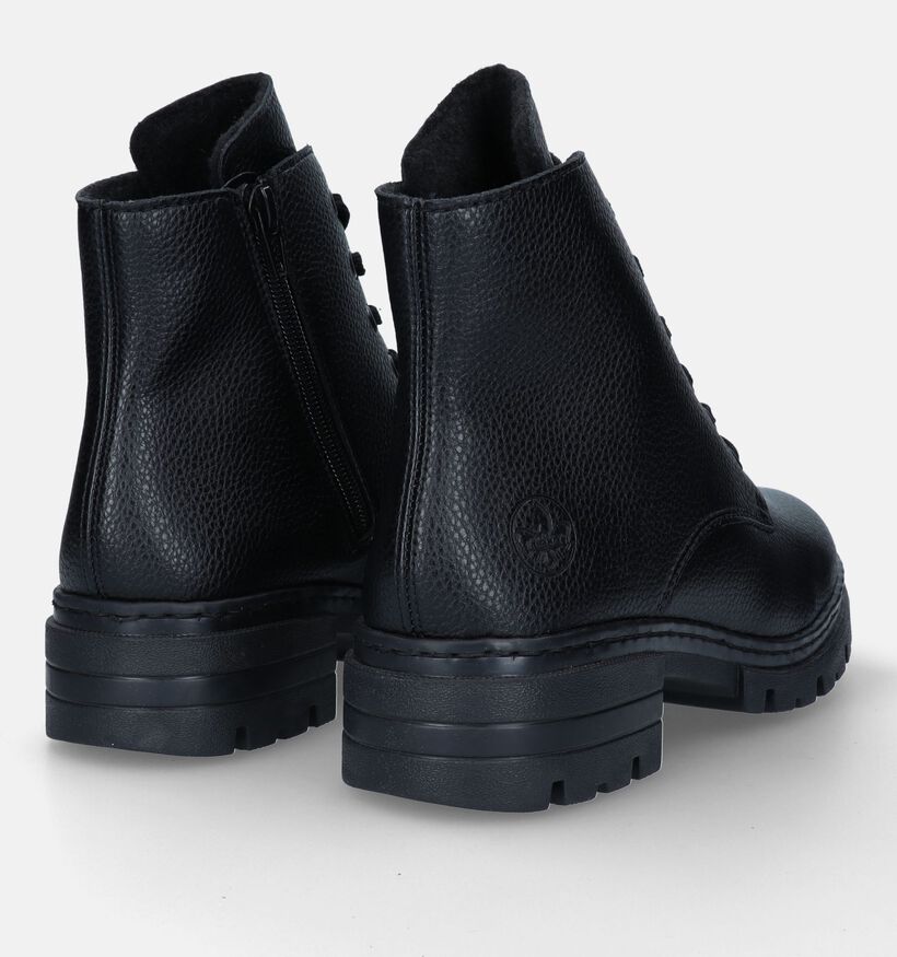 Rieker Zwarte Biker boots voor dames (331645) - geschikt voor steunzolen