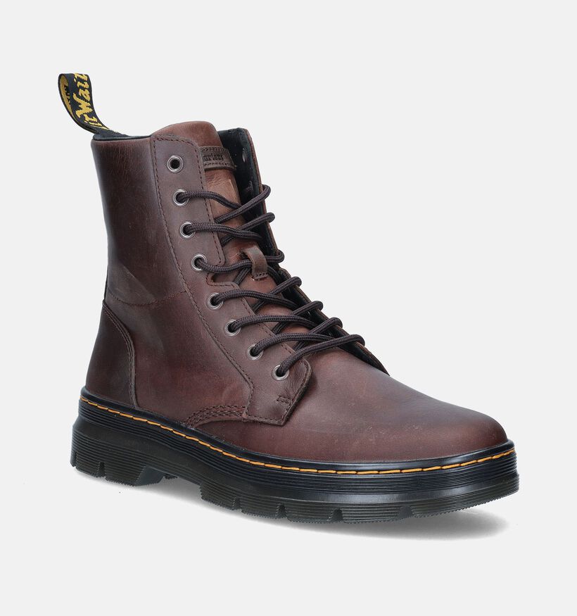 Dr. Martens Combs Leather Boots en Marron pour hommes (355191) - pour semelles orthopédiques