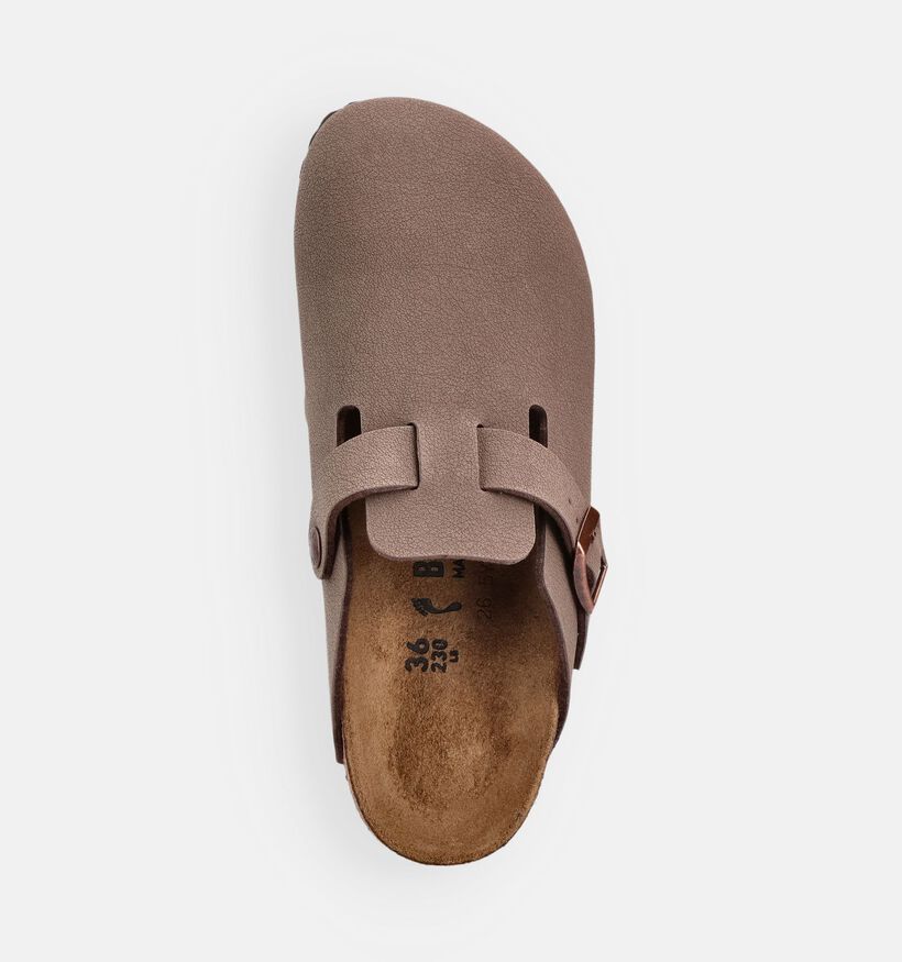 Birkenstock Boston Nu-pieds en Marron pour filles, gar&ccedil;ons (368493)