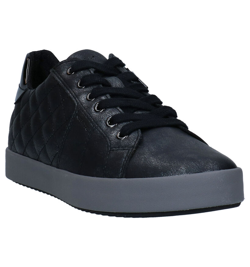 Geox Blomiee Chaussures à Lacets en Noir en simili cuir (279202)