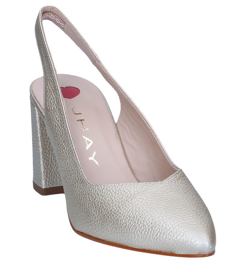 Gouden Pumps Open Hiel Jhay in leer (247954)