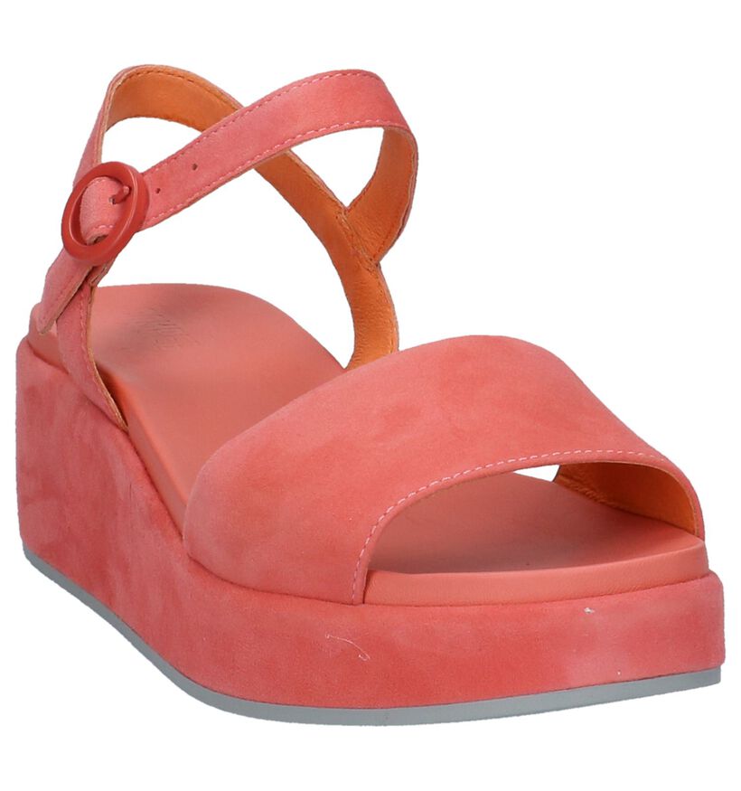 Roze Sandalen met Sleehak Camper, , pdp