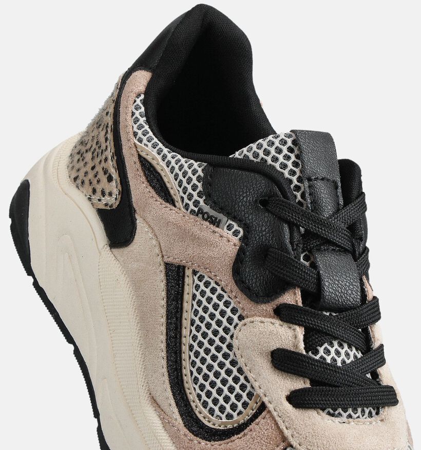 Posh by Poelman Baskets casual en Beige pour femmes (361265) - pour semelles orthopédiques