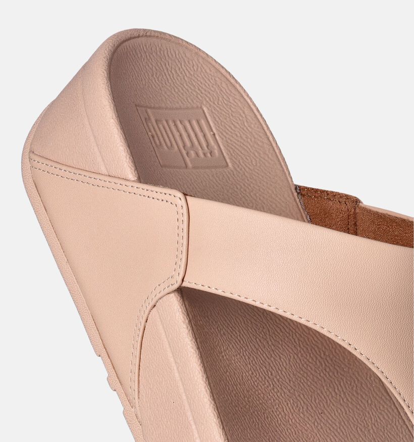 FitFlop Lulu Leather Toepost Roze Teenslippers voor dames (353817)