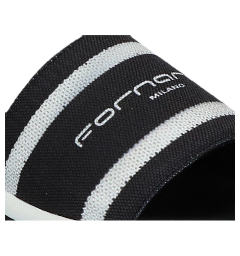 Zwart/Witte Slippers Fornarina Super 10 in stof (236929)
