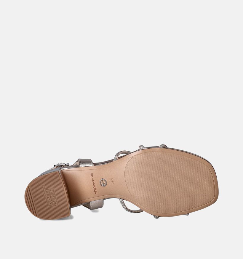 Tamaris Sandales avec talon carré en Or pour femmes (354445)