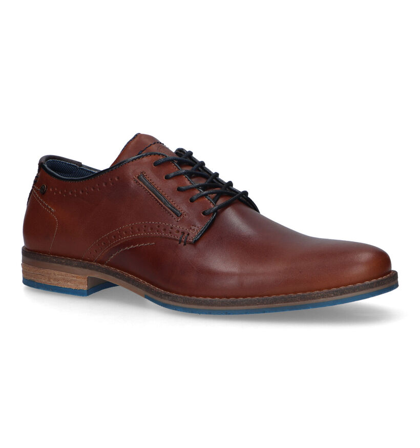 Bullboxer Cognac Geklede Veterschoenen voor heren (334270) - geschikt voor steunzolen