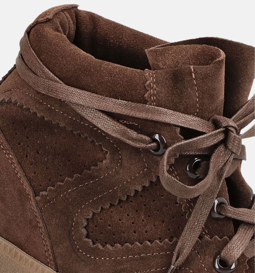 La Strada Baskets montantes en Brun fonc&eacute; pour femmes (379607)