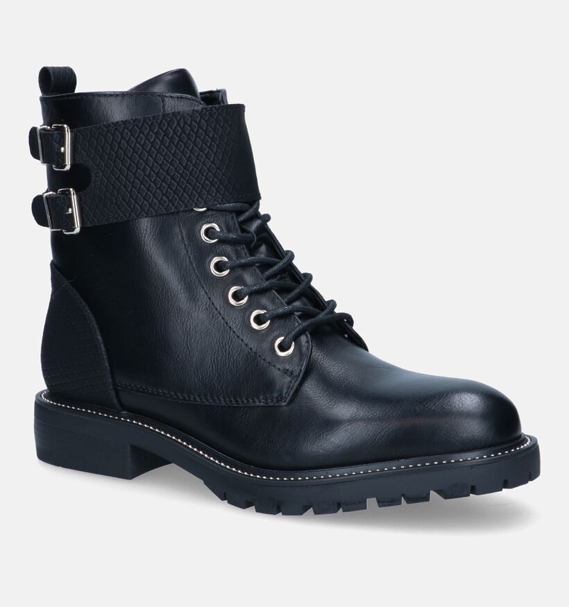 Poelman Boots à lacets en Noir pour femmes (318228)