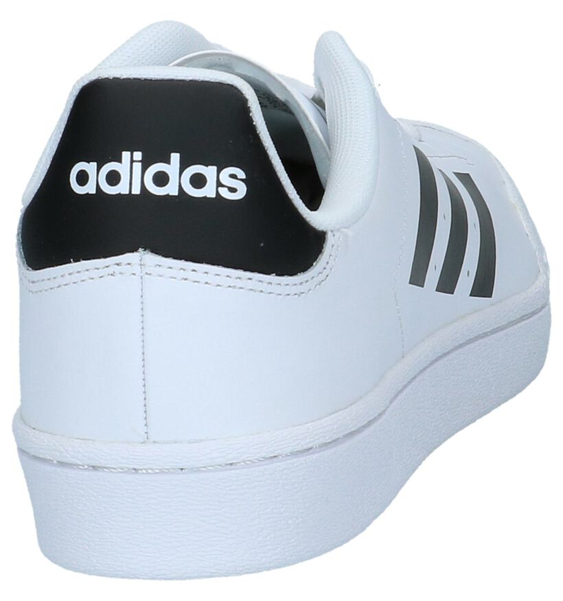 adidas Court Baskets en Blanc en cuir (221621)