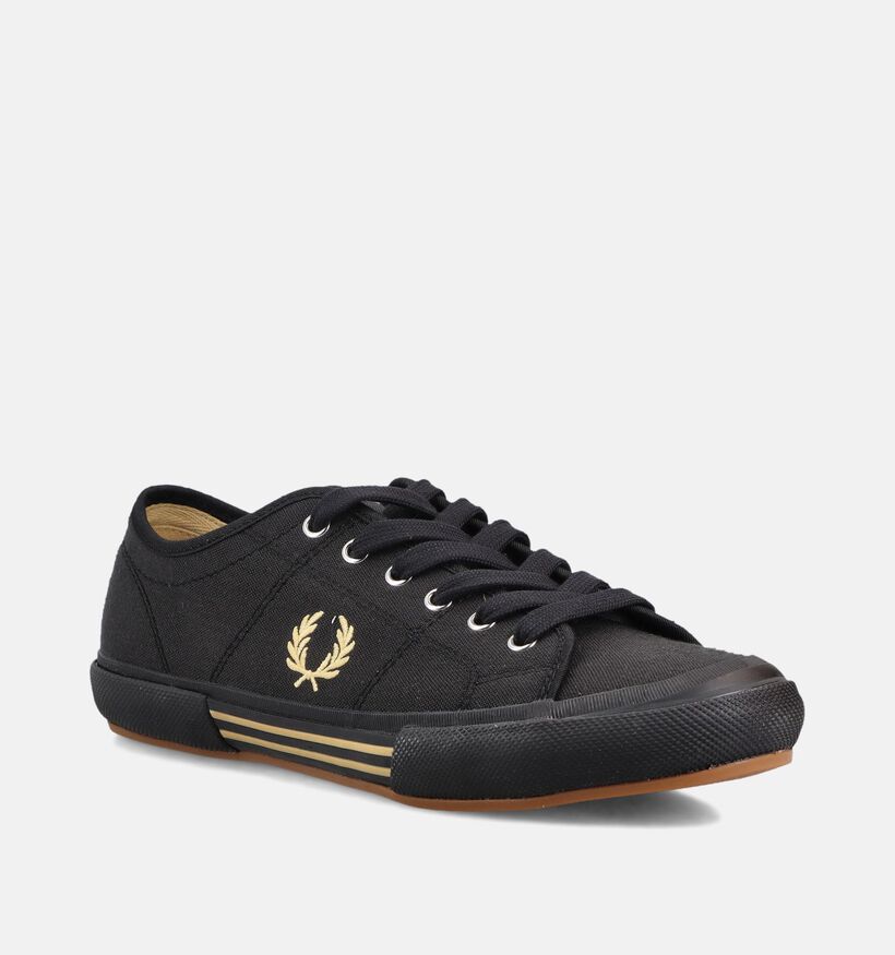 Fred Perry Vintage Tennis Canvas Zwarte Veterschoenen voor heren (368925)