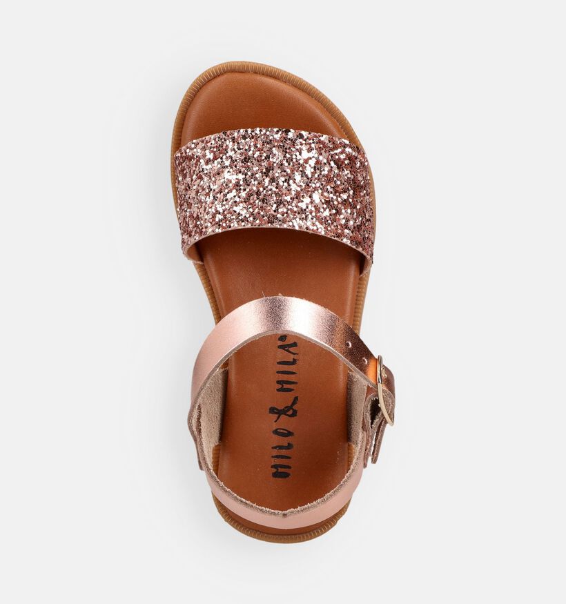 Milo & Mila Glitter Rose Gold Sandalen voor meisjes (372980)