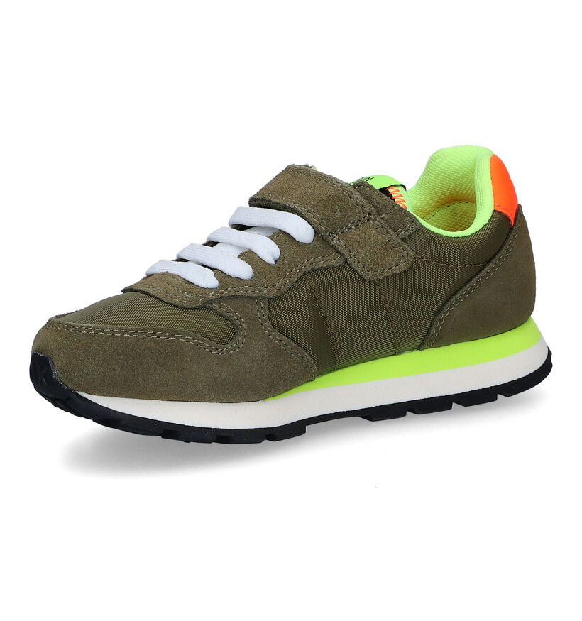 Sun 68 Baskets basses en Vert kaki en nubuck (306563)