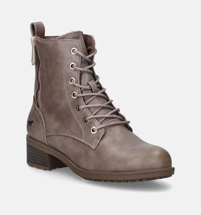 Mustang Boots à lacets en Taupe pour femmes (345422)
