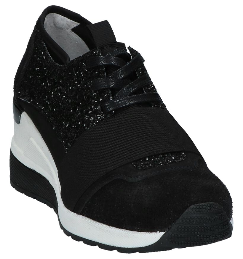 Zwarte Tango Wendy Sneakers op Hak in stof (222078)