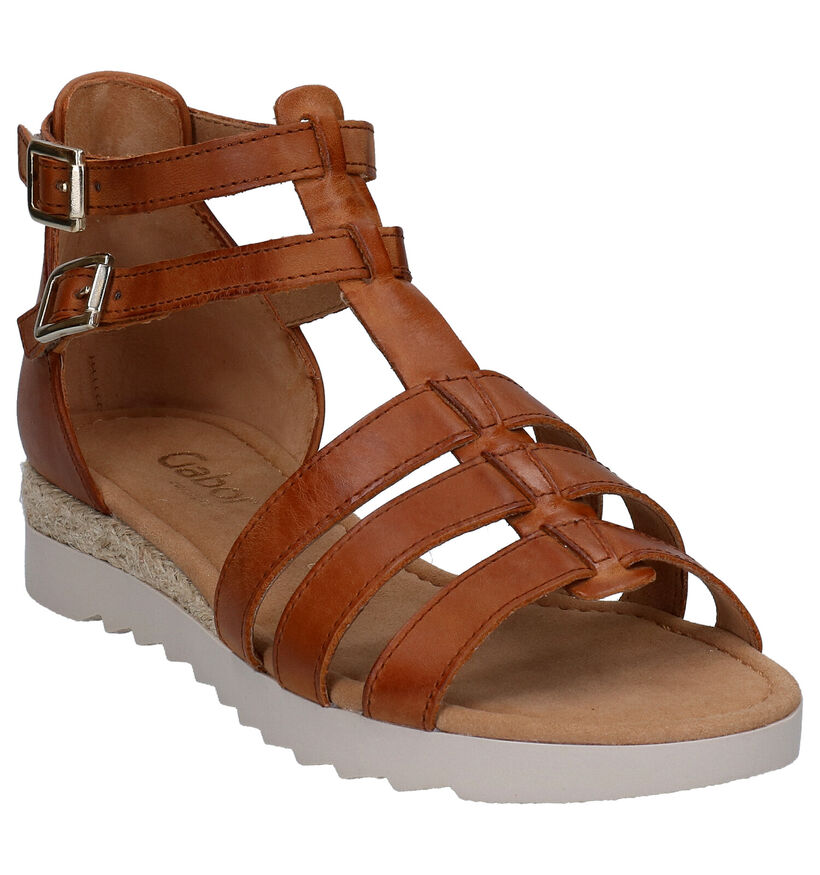 Gabor Cognac Sandalen in leer (271744)