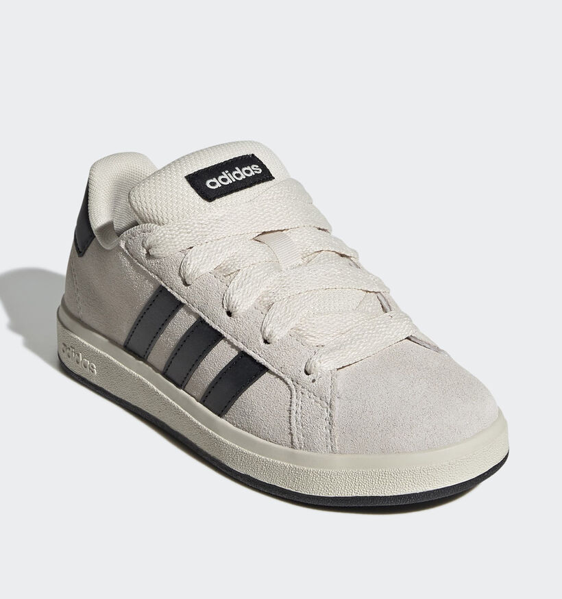 adidas Grand Court 00s Ecru/Zwarte Sneakers voor jongens, meisjes (380811)