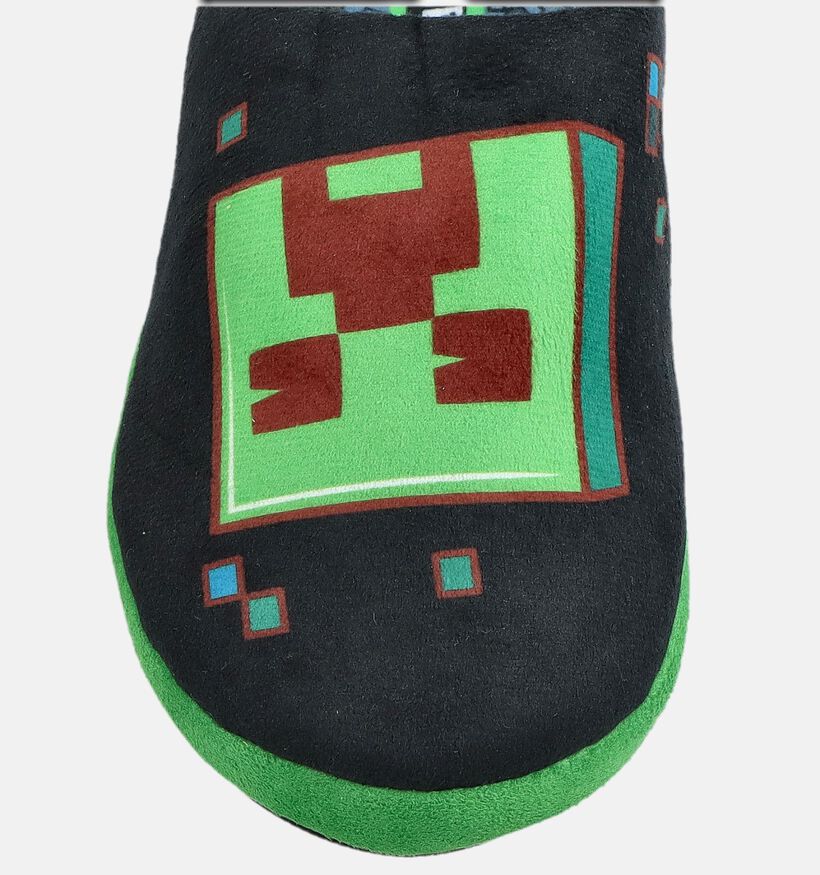 Minecraft Pantoufles en Noir/Vert pour gar&ccedil;ons (381146)