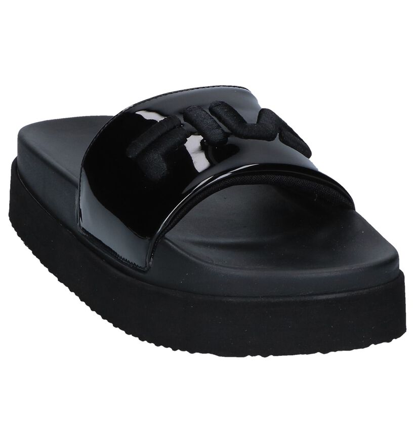 Fila Morro Bay Zeppa Zwarte Badslippers in kunstleer (240845)