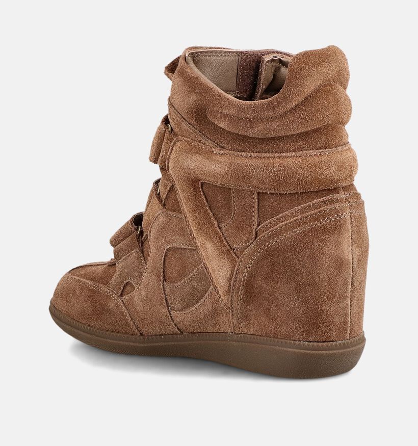 Poelman Taupe Sneakers met Sleehak voor dames (388207)