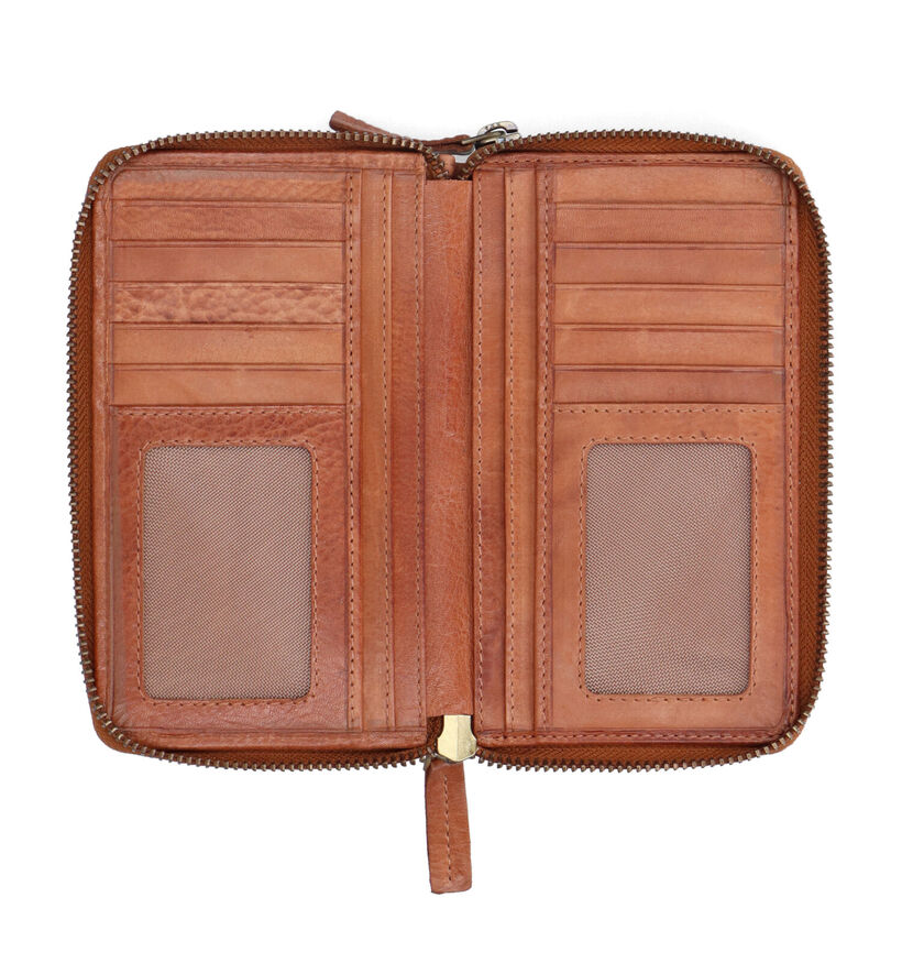 Label M Porte-monnaie zippé en Cognac pour femmes (358853)