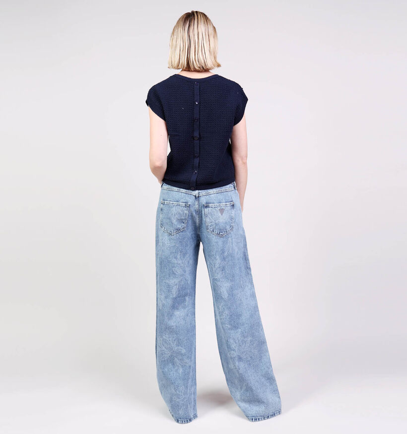 JDY Martha Button Back Donkerblauwe Mouwloze Trui voor dames (370045)