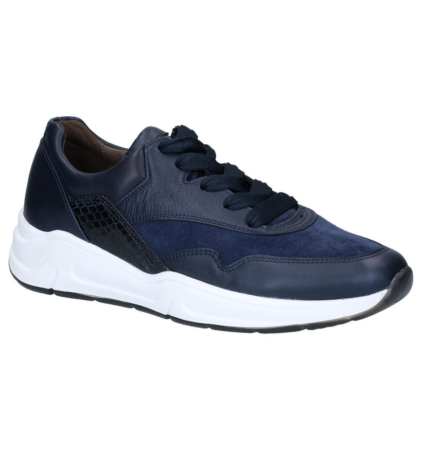 Gabor OptiFit Blauwe Sneakers in leer (282388)