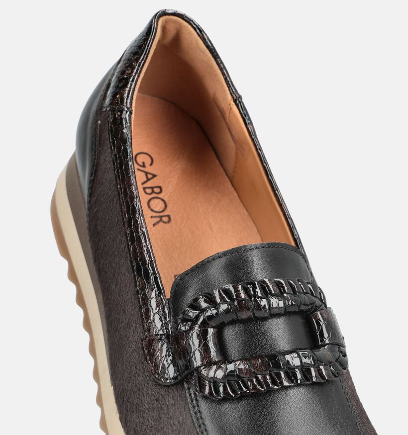 Gabor Chaussures plates en Brun fonc&eacute; pour femmes (376967) - pour semelles orthop&eacute;diques