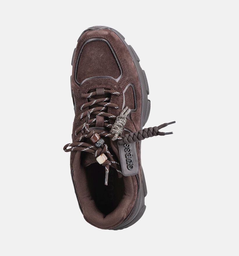 Guess Irrina Donkerbruine Sneakers voor dames (379509) - geschikt voor steunzolen