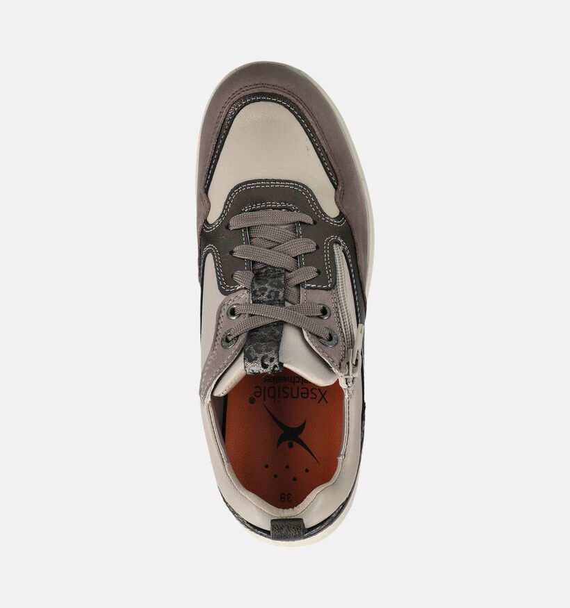 Xsensible Grenoble Taupe Schoenen met Veter en Rits voor dames (378995) - geschikt voor steunzolen