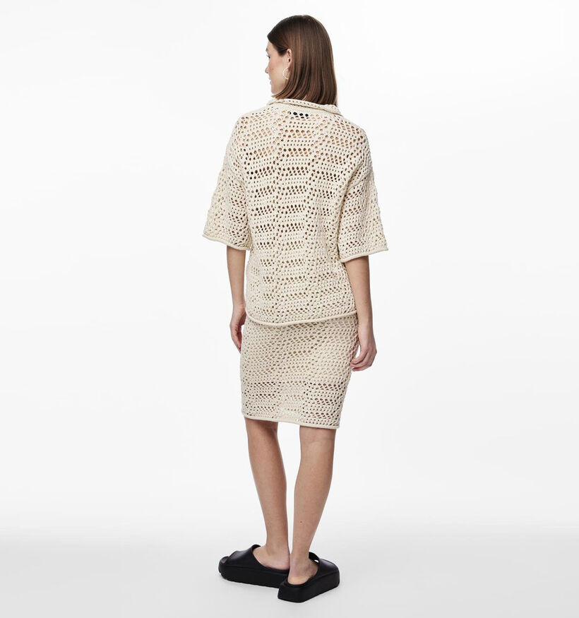 Pieces Aia Pull crocheté en Beige pour femmes (342004)