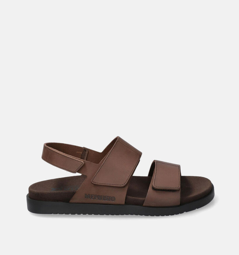 Mephisto Gautier Scratch Sandales en Brun fonc&eacute; pour hommes (370217)