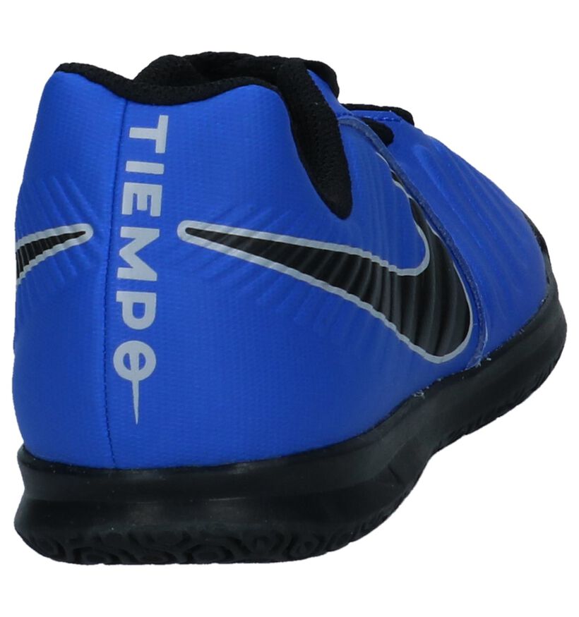 Nike JR Tiempo Blauwe Zaalvoetbalschoenen in kunstleer (235580)