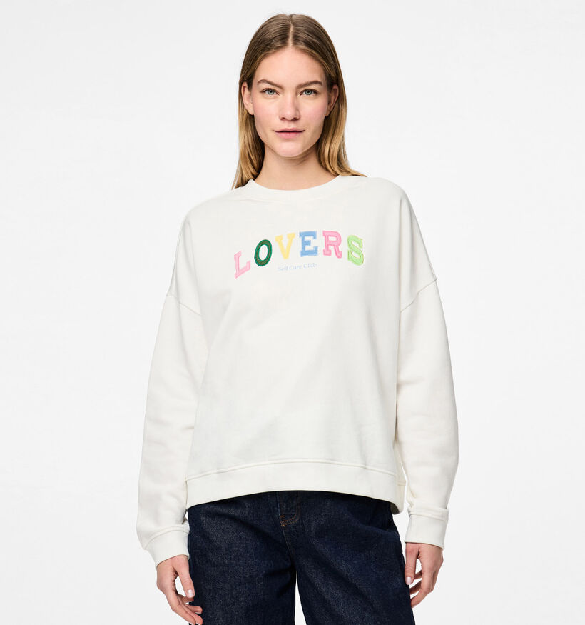 Pieces Tove Witte Sweater voor dames (357383)