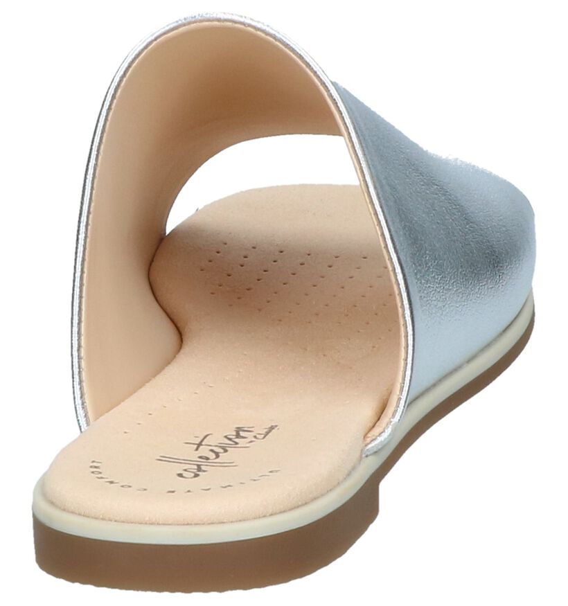 Zilveren Slippers Clarks Bay Petal in leer (241582)