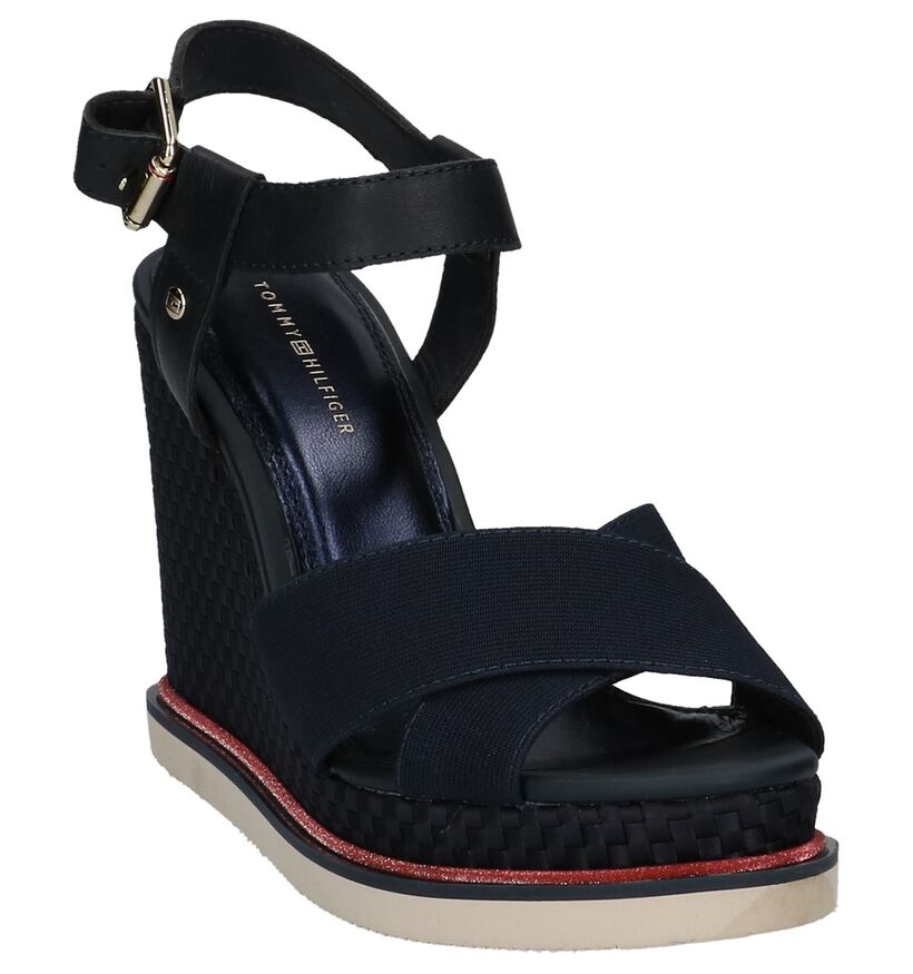 Tommy Hilfiger Sandales à talons en Bleu foncé en cuir (212750)