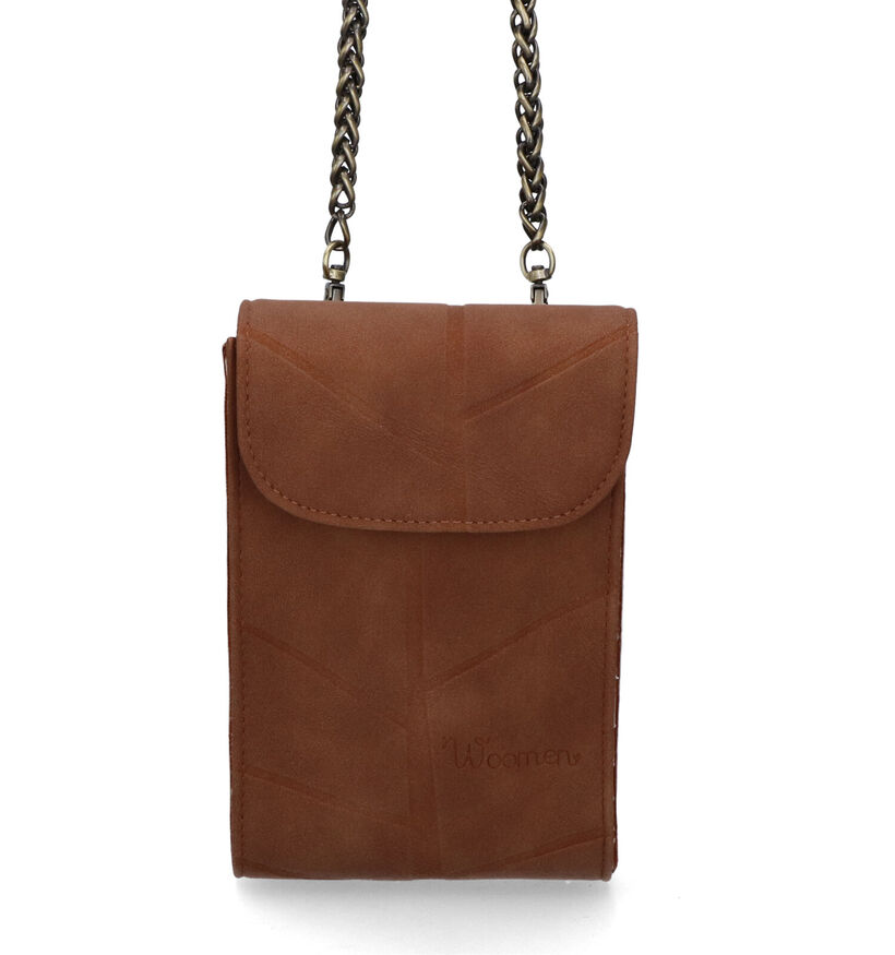 Woomen Nervure Pochette pour téléphone portable en Cognac pour femmes (314865)