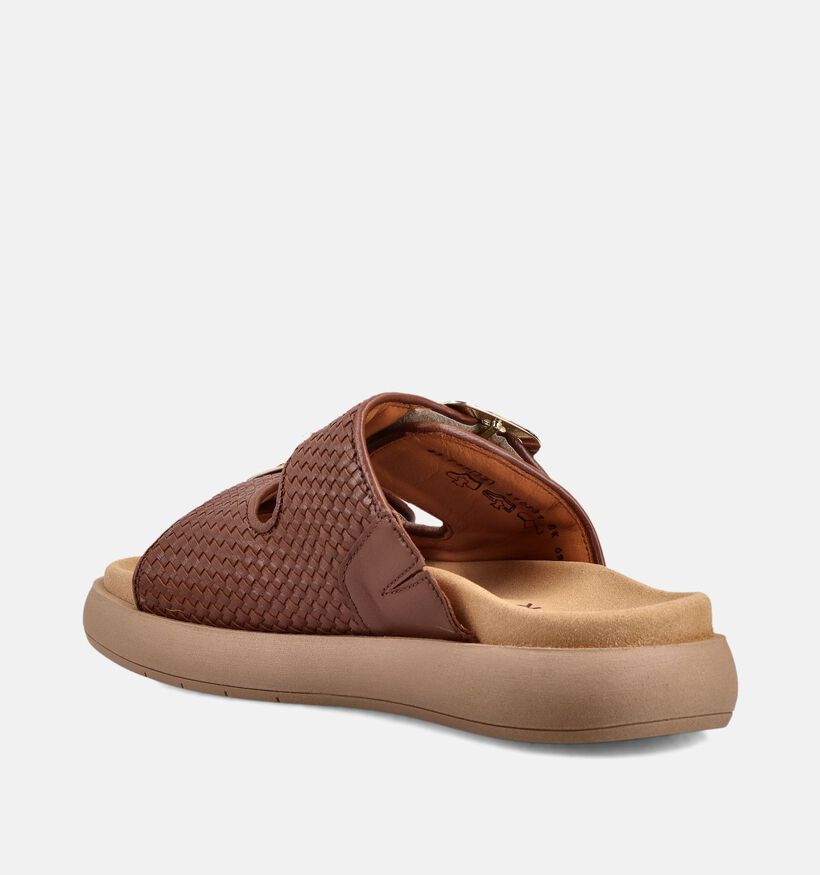 Best Fitting Nu-pieds plates en Cognac pour femmes (371216)