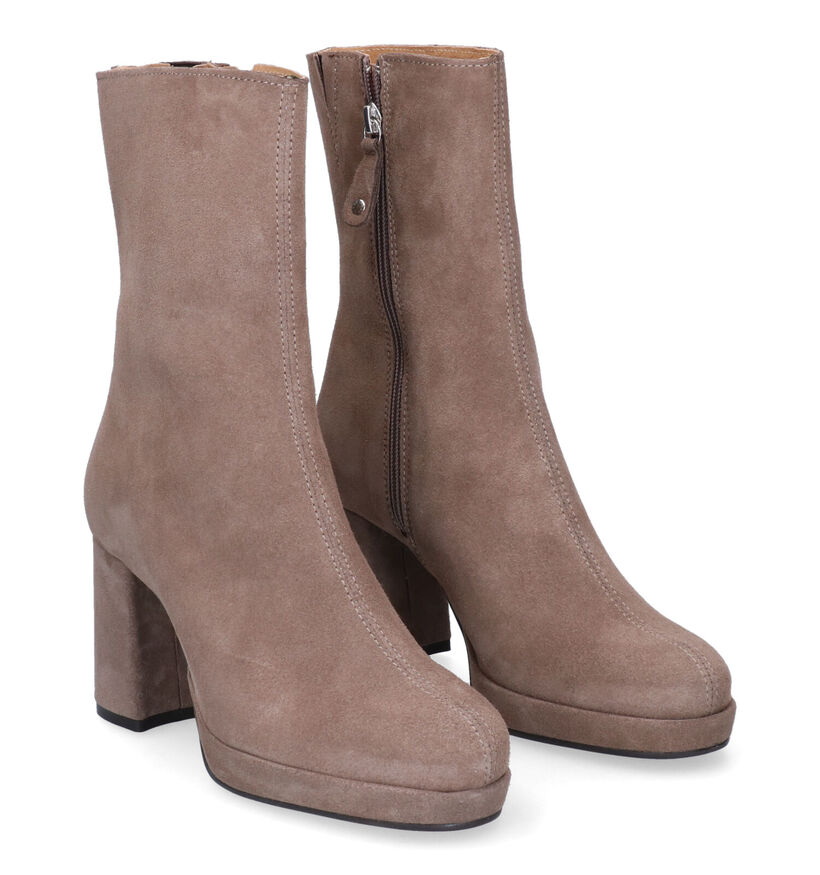 Tango Nadine Bottes en Taupe pour femmes (307758) - pour semelles orthopédiques