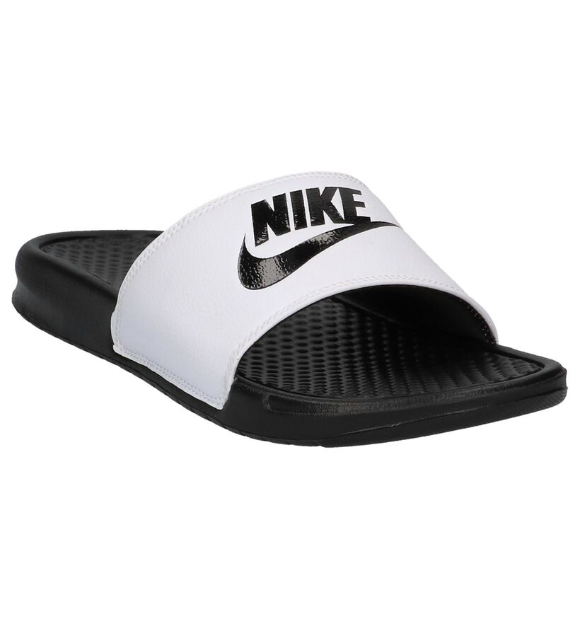 Witte Nike Benassi Badslippers, , pdp